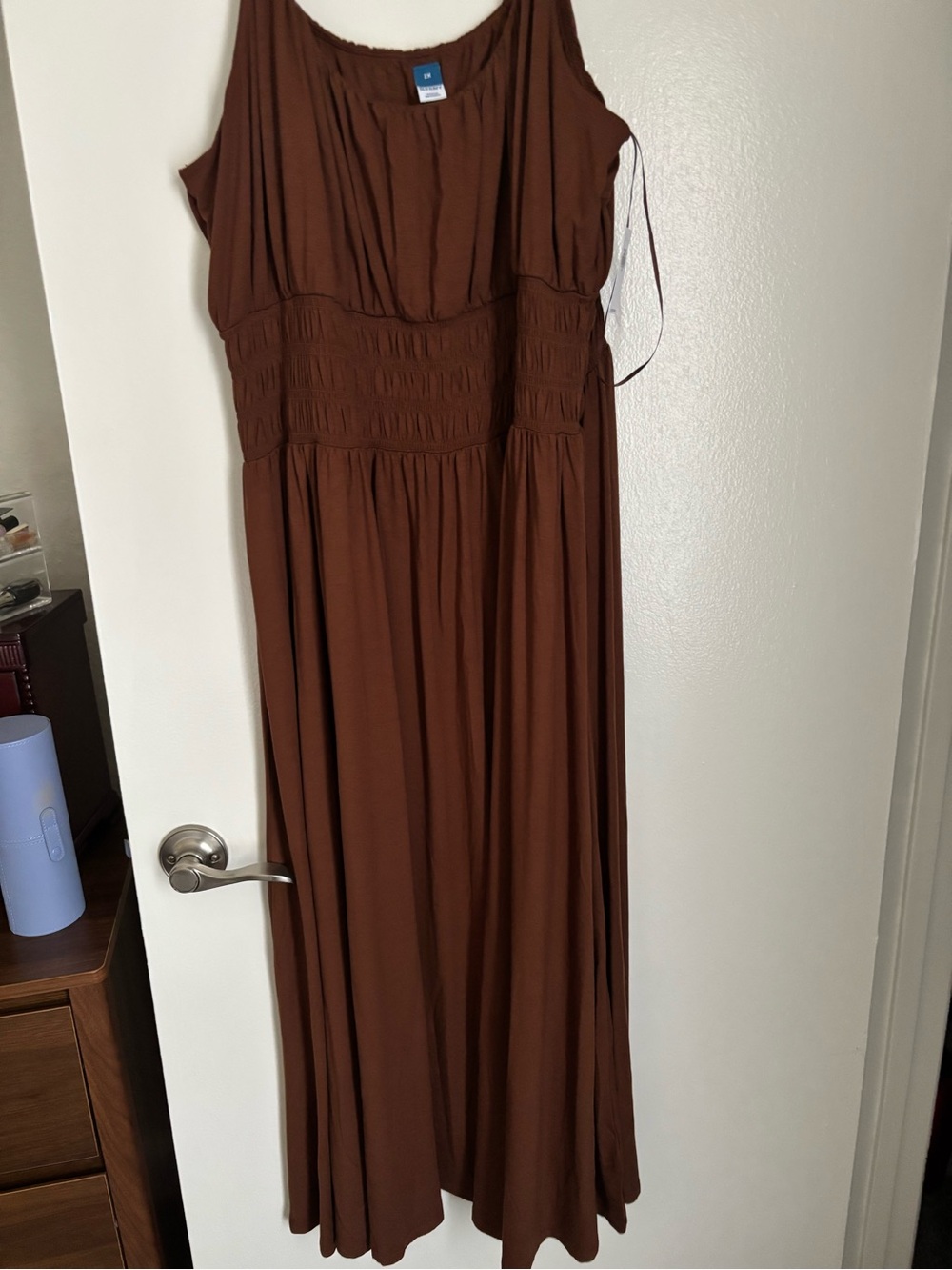 Old Navy Chocolate Brown Maxi Dress with Smocked Waist